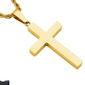 Blackjack Men's Cross Pendant Gold-Toned SS BJP184G